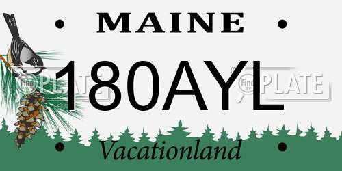 180AYL Maine License Plate