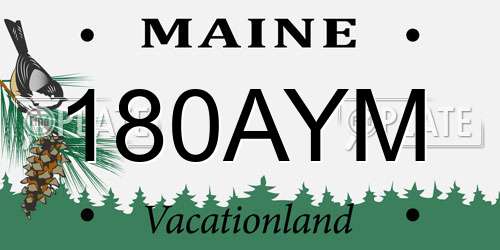 180AYM Maine License Plate
