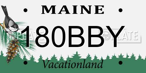 180BBY Maine License Plate