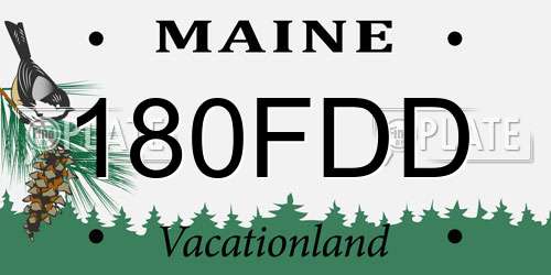 180FDD Maine License Plate