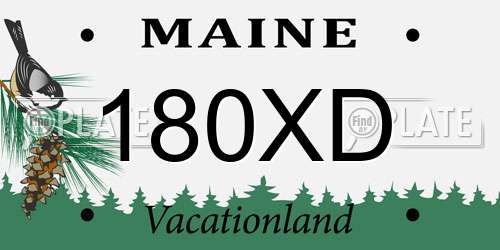 180XD Maine License Plate