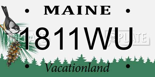 1811WU Maine License Plate