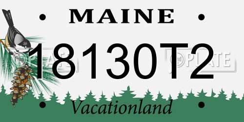 18130T2 Maine License Plate