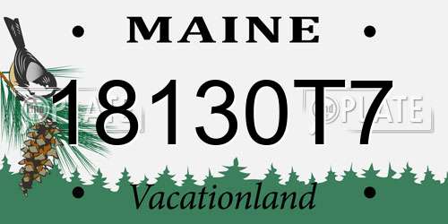 18130T7 Maine License Plate
