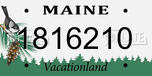 1816210 Maine License Plate