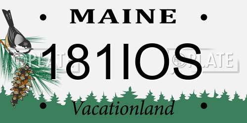 181IOS Maine License Plate