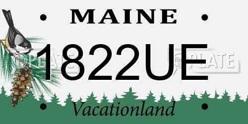 1822UE Maine License Plate