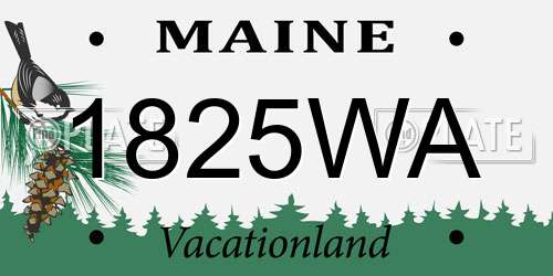 1825WA Maine License Plate