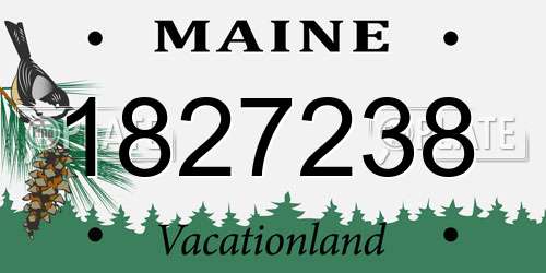 1827238 Maine License Plate