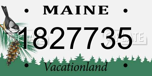 1827735 Maine License Plate