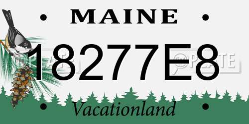 18277E8 Maine License Plate