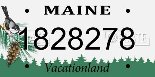 1828278 Maine License Plate
