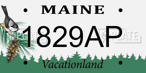 1829AP Maine License Plate