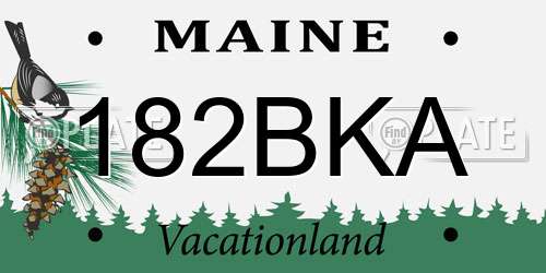 182BKA Maine License Plate