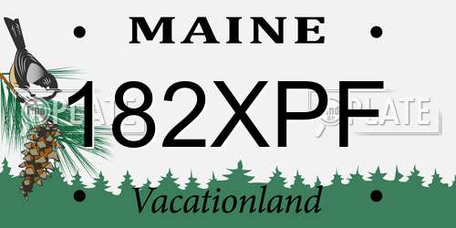 182XPF Maine License Plate
