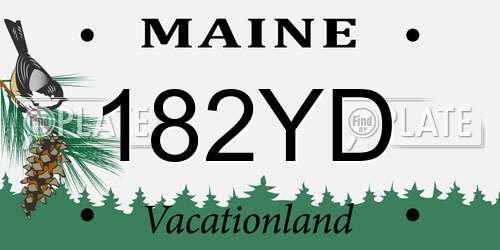 182YD Maine License Plate