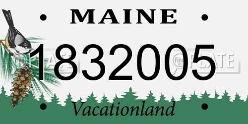 1832005 Maine License Plate