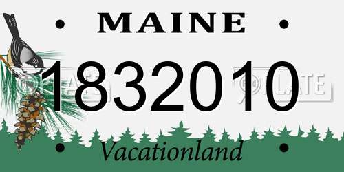 1832010 Maine License Plate