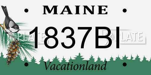 1837BI Maine License Plate