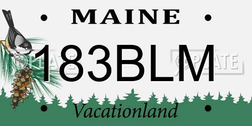 183BLM Maine License Plate