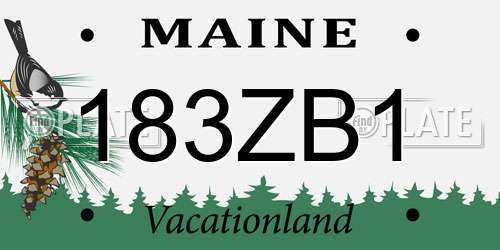 183ZB1 Maine License Plate