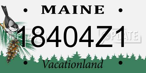 18404Z1 Maine License Plate