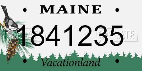 1841235 Maine License Plate