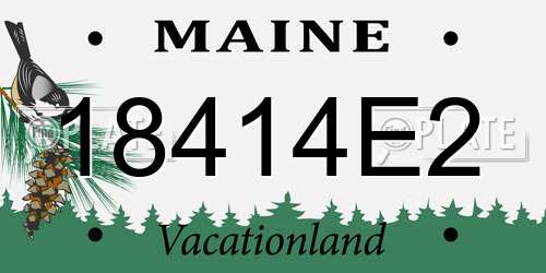 18414E2 Maine License Plate