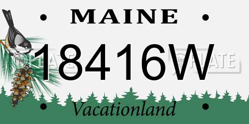 18416W Maine License Plate