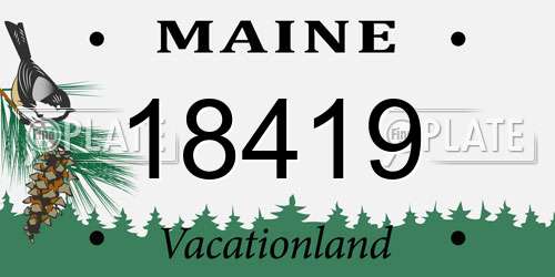 18419 Maine License Plate
