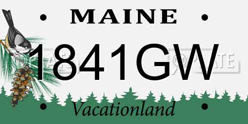 1841GW Maine License Plate