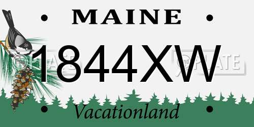 1844XW Maine License Plate
