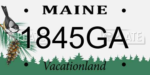 1845GA Maine License Plate