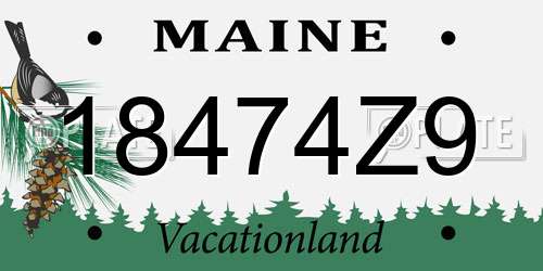 18474Z9 Maine License Plate