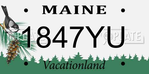 1847YU Maine License Plate