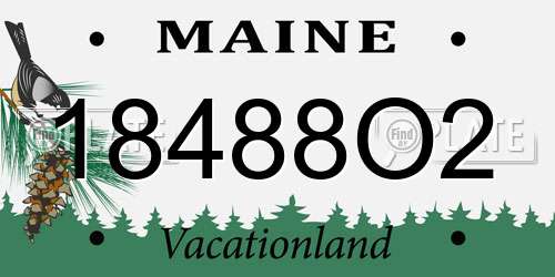 18488O2 Maine License Plate