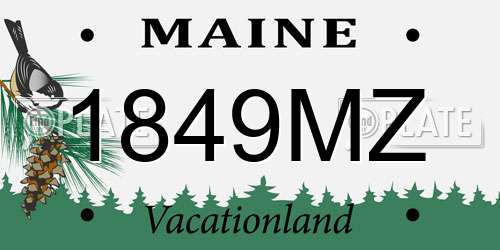 1849MZ Maine License Plate