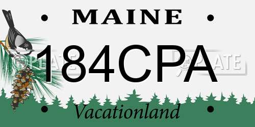 184CPA Maine License Plate