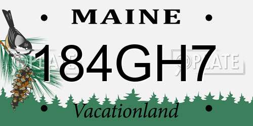 184GH7 Maine License Plate