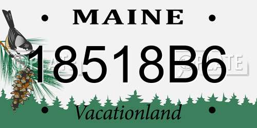18518B6 Maine License Plate