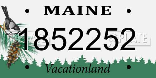 1852252 Maine License Plate