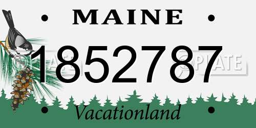1852787 Maine License Plate