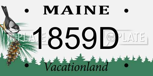 1859D Maine License Plate