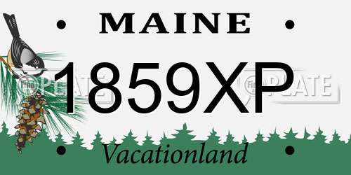 1859XP Maine License Plate