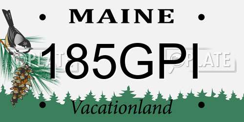 185GPI Maine License Plate