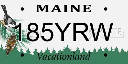 185YRW Maine License Plate