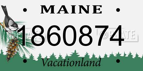 1860874 Maine License Plate