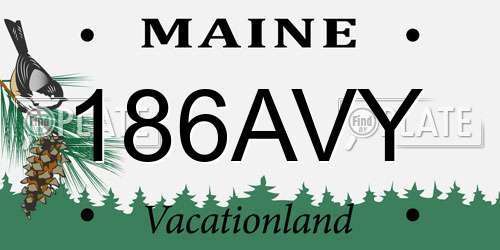 186AVY Maine License Plate