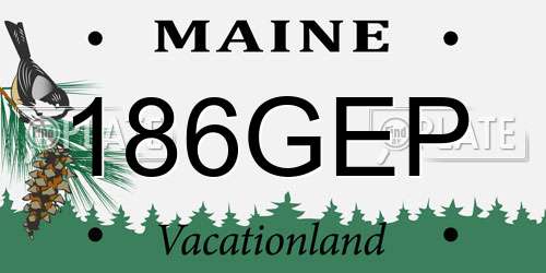 186GEP Maine License Plate