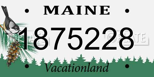 1875228 Maine License Plate
